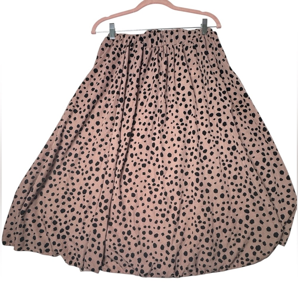 SHEIN Blush Pink Cheetah Spot Midi Skirt - Size‎ M